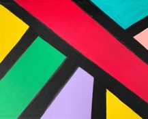 Art work with colorful block of Homage Mondrian II