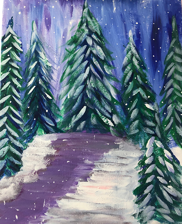Art work of Winter Wonderland with snow trees