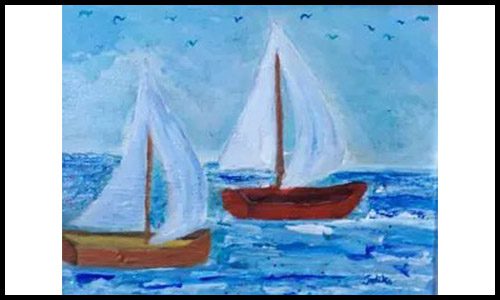 Sail Away art work with two sails